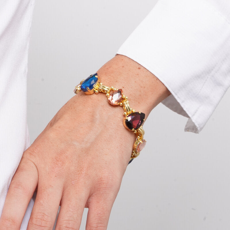 Bracciale in Metallo cristalli colorati