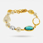 Bracciale in Metallo perle e cristalli - BYSIMON gioielli