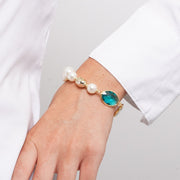 Bracciale in Metallo perle e cristalli