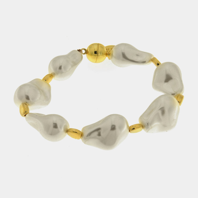 Bracciale in Metallo perle irregolari