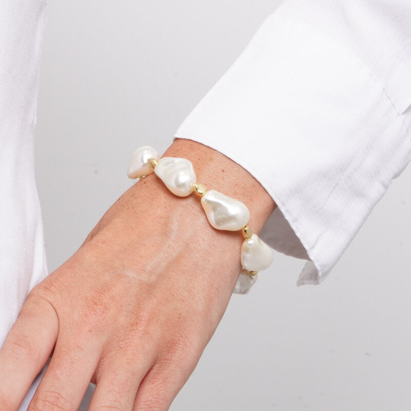 Bracciale in Metallo perle irregolari