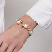 Bracciale in Metallo catena con cristalli e perle