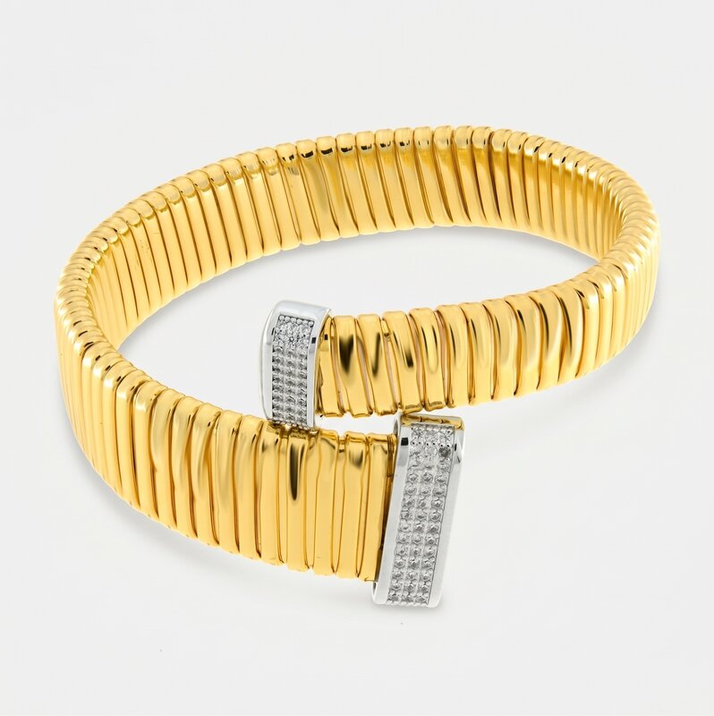 Bracciale in Metallo contrariè con cristalli - BYSIMON gioielli