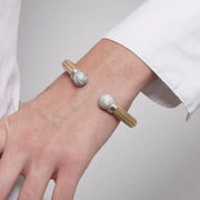 Bracciale in Metallo rigato con cristalli