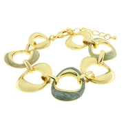 Bracciale in Metallo cerchi irregolari lisci e smaltati verdi effetto marmo