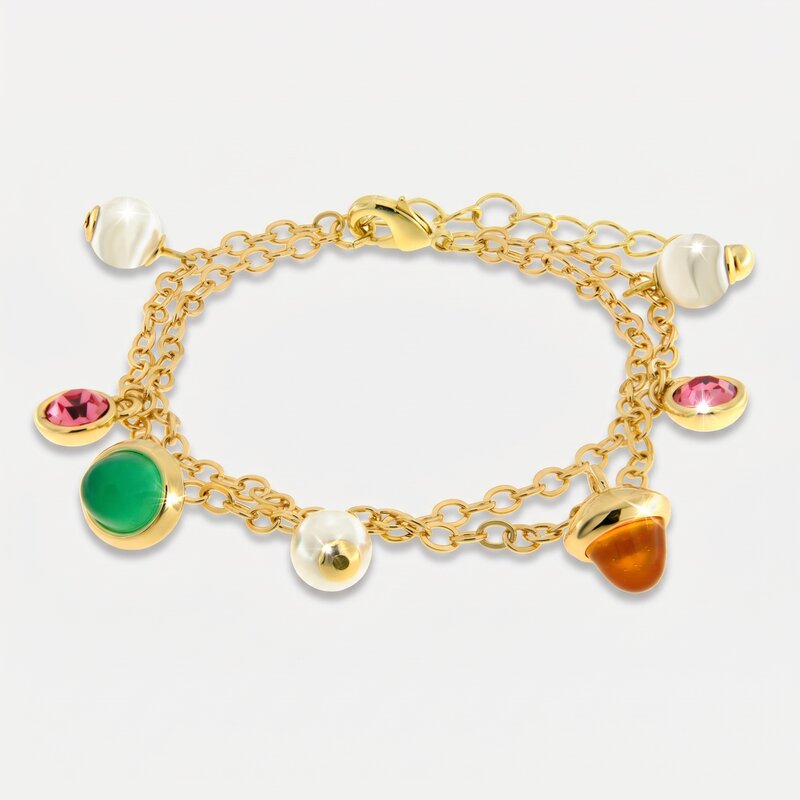Bracciale in Metallo cristalli colorati - BYSIMON gioielli