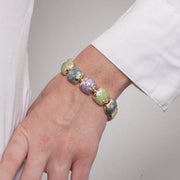 Bracciale in Metallo cristalli colorati effetto marmo