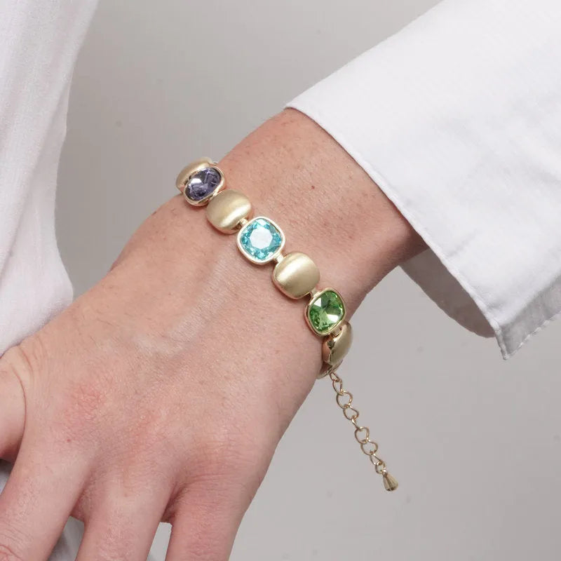 Bracciale in Metallo cristalli colorati - BYSIMON gioielli