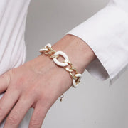 Bracciale in Metallo catena smaltata bianca