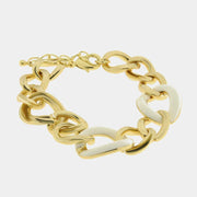 Bracciale in Metallo catena smaltata bianca