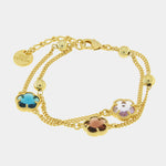 Bracciale in Metallo fiori colorati - BYSIMON gioielli