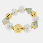 Bracciale in Metallo perle e cristalli grandi - BYSIMON gioielli