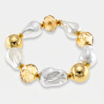 Bracciale in Metallo perle e cristalli grandi - BYSIMON gioielli