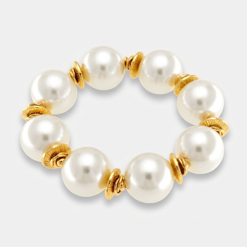 Bracciale in Metallo perle grandi - BYSIMON gioielli