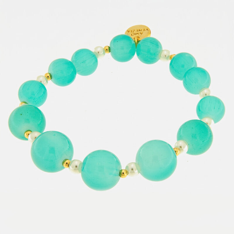 Bracciale in Metallo cristalli turchesi - BYSIMON gioielli