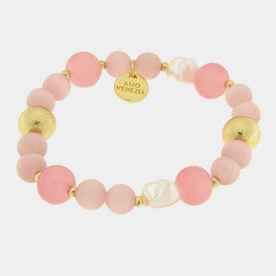 Bracciale in Metallo cristalli rosa - BYSIMON gioielli