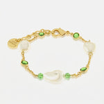 Bracciale in Metallo perle e cristalli verdi - BYSIMON gioielli