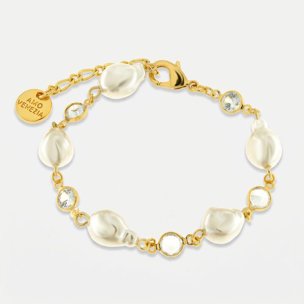 Bracciale in Metallo perle e cristalli - BYSIMON gioielli