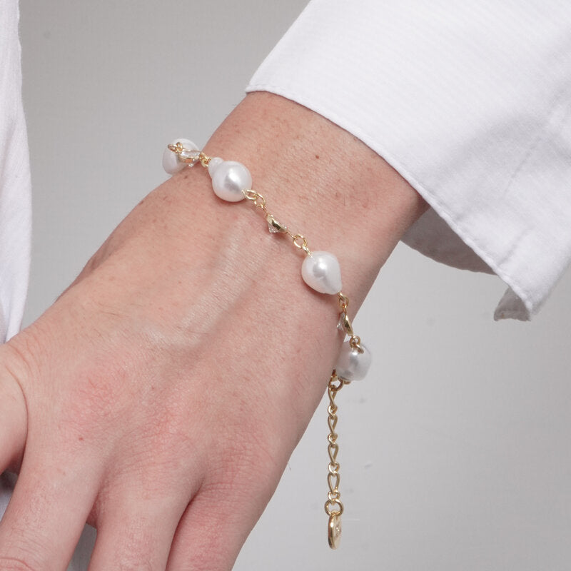 Bracciale in Metallo perle e cristalli - BYSIMON gioielli