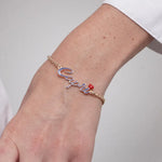 Bracciale in Metallo con scritta Capri e cuore - BYSIMON gioielli