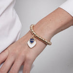 Bracciale in Metallo sfere con cuore bianco Capri - BYSIMON gioielli