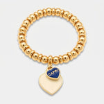 Bracciale in Metallo sfere con cuore bianco Capri - BYSIMON gioielli
