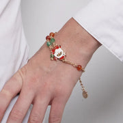 Bracciale in Metallo babbo Natale, stella bianca e palline colorate