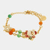 Bracciale in Metallo babbo Natale, stella bianca e palline colorate