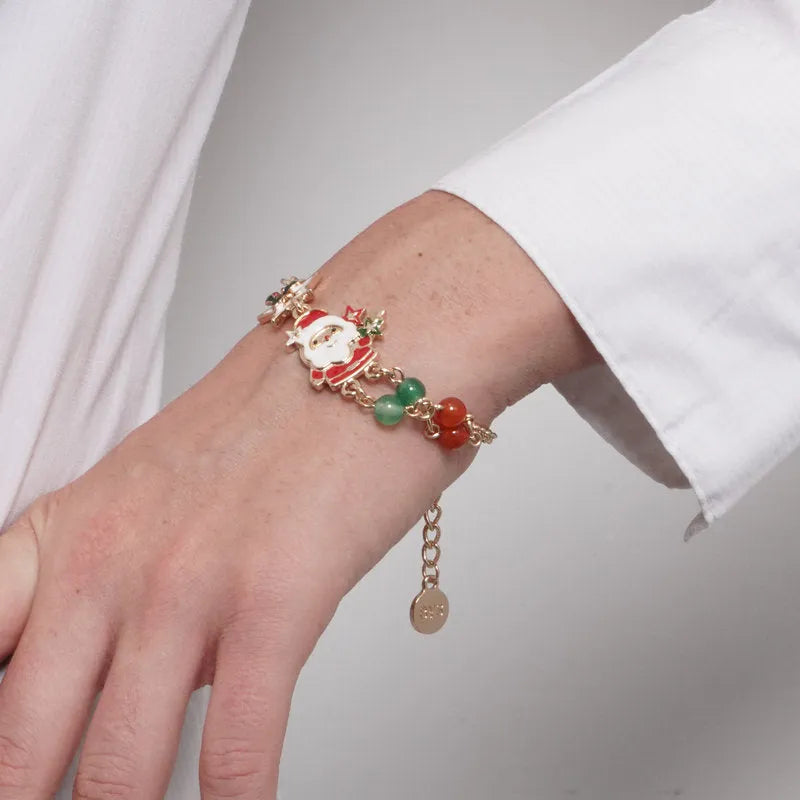 Bracciale in Metallo babbo Natale e stella bianca - BYSIMON gioielli