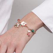 Bracciale in Metallo babbo Natale, stella bianca e guanto rosso