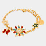 Bracciale in Metallo stelle colorate, fiocco rosso