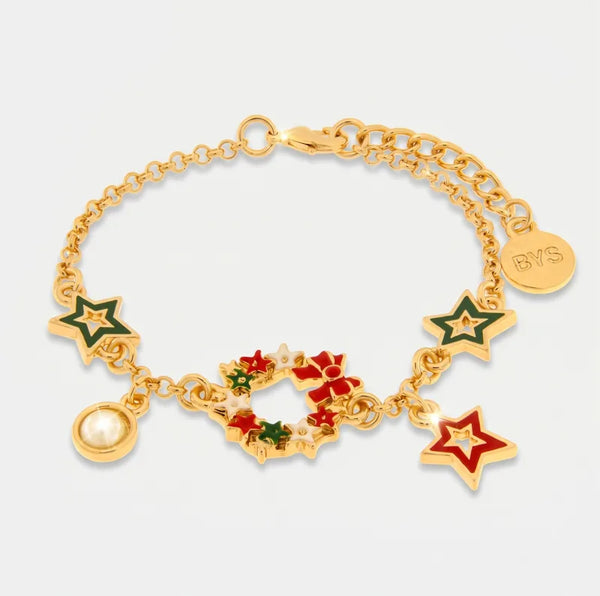 Bracciale in Metallo ghirlanda di stelle colorate - BYSIMON gioielli