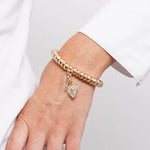 Bracciale in Metallo con lucchetto a forma di cuore e chiave pendenti - BYSIMON gioielli