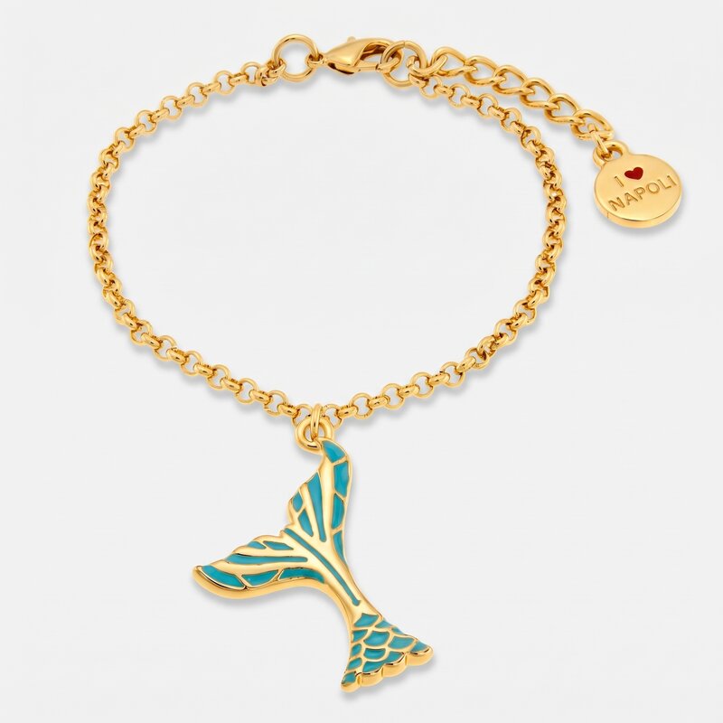 Bracciale in Metallo con coda di sirena pendente - BYSIMON gioielli