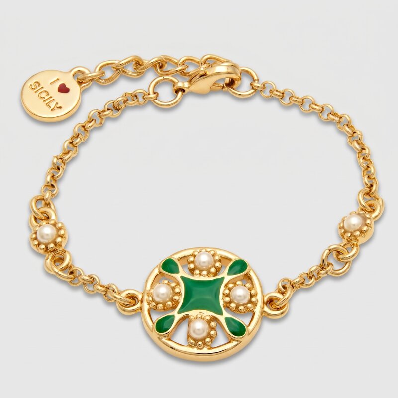 Bracciale in Metallo maiolica verde - BYSIMON gioielli