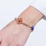 Bracciale in Metallo stelle marine rosse e blu - BYSIMON gioielli