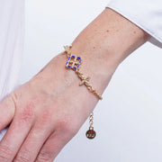 Bracciale in Metallo croce blu
