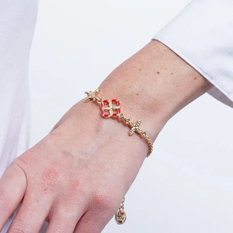Bracciale in Metallo maiolica rossa - BYSIMON gioielli