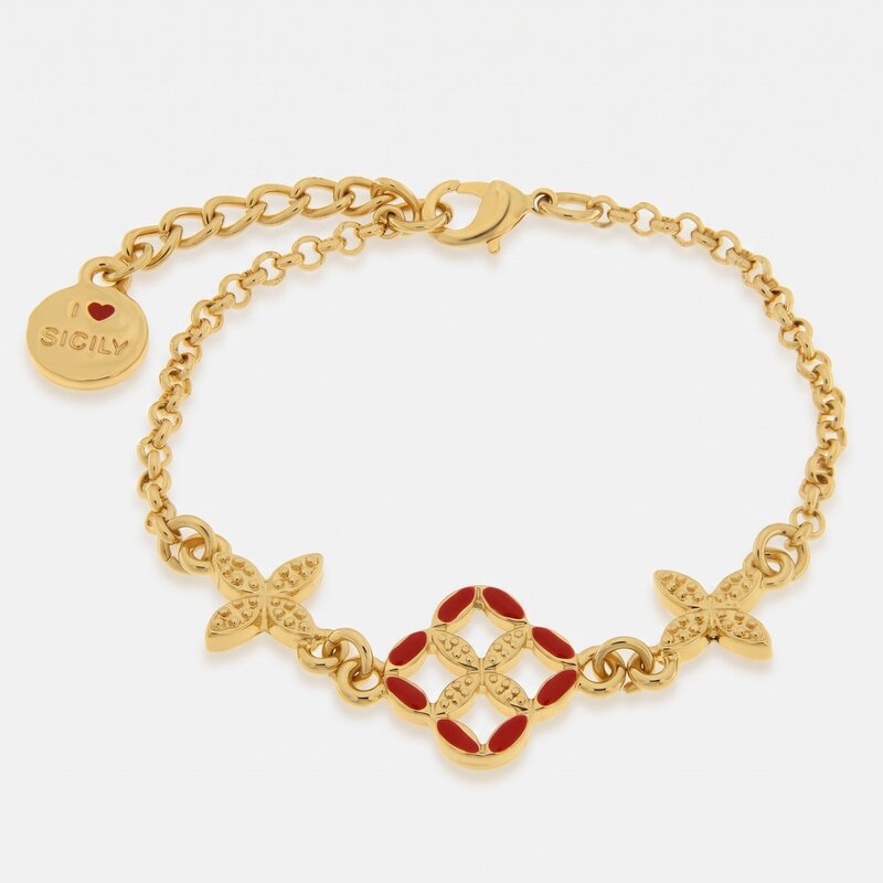 Bracciale in Metallo maiolica rossa - BYSIMON gioielli