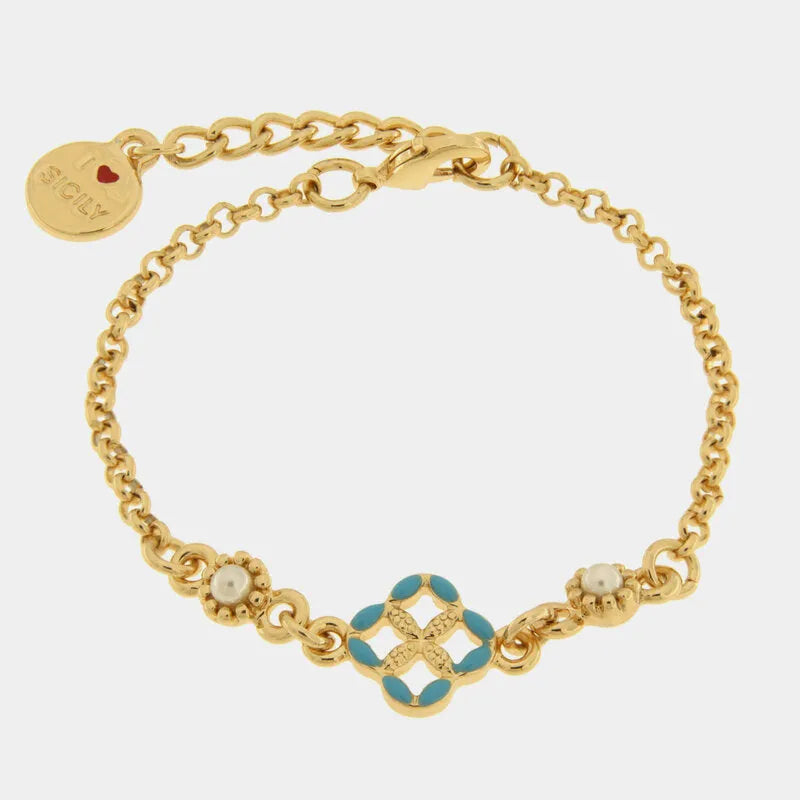 Bracciale in Metallo maiolica azzurra - BYSIMON gioielli