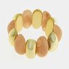 Bracciale in Metallo elastico donna pietre naturali arancio placcato oro