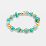 Bracciale in Metallo donna pietre naturali verde turchese placcato oro AMOVENEZIA - gioiello BySimon