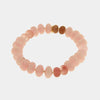 Bracciale in Metallo elastico donna perle rosa cipria pietre dure