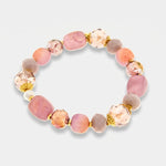 Bracciale in Metallo elastico donna pietre dure malva placcato oro AMOVENEZIA - gioiello BySimon