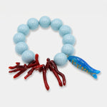 Bracciale in Metallo con sfere azzurre e simboli marini BYS - gioiello BySimon