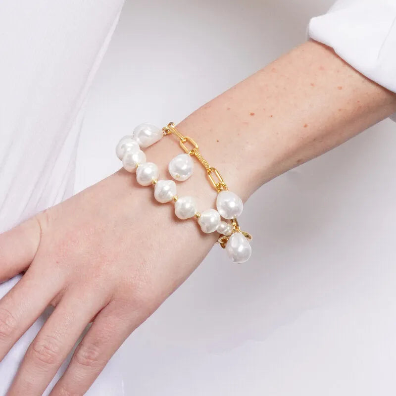 Bracciale in Metallo multifilo pendenti barocchi
