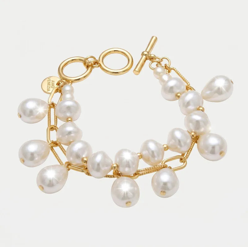 Bracciale in Metallo multifilo pendenti barocchi