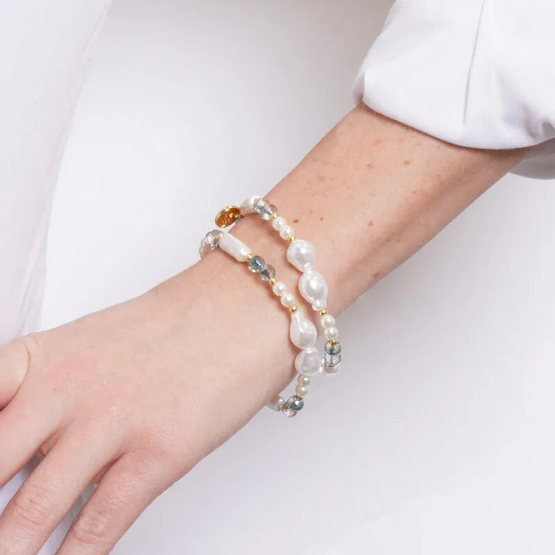 Bracciale in Metallo spirale multifilo avorio
