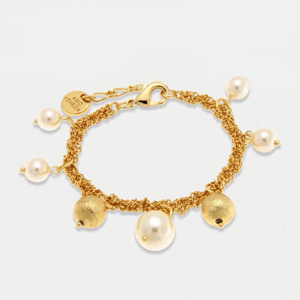 Bracciale in Metallo catena intrecciata con charm