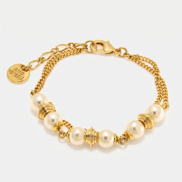 Bracciale in Metallo doppia groumette perle